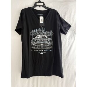 NASCAR Chicago Street Race 2024 Youth M T-Shirt Black Graphic NWT